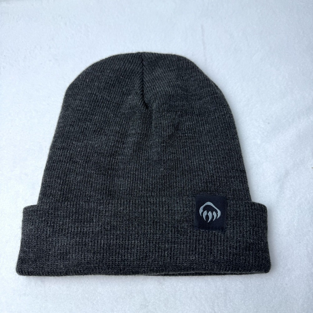Wolverine Cuffed Beanie Gray Made In USA Ribbed Knit Outdoor Minimalist Classic‎